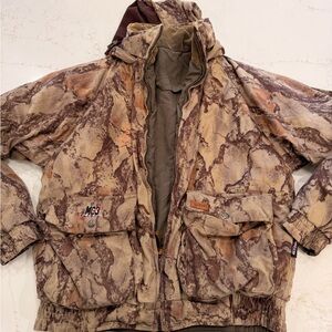 Vintage Woolrich Camo Hunting Jacket Men’s Insulated Hooded Field Coat Mossy Oak